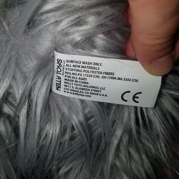 Kellytoy Gray Furry Sloth Plush Valentines Day XOXO Stuffed Animal Toy Gift wTAG - Picture 10 of 15